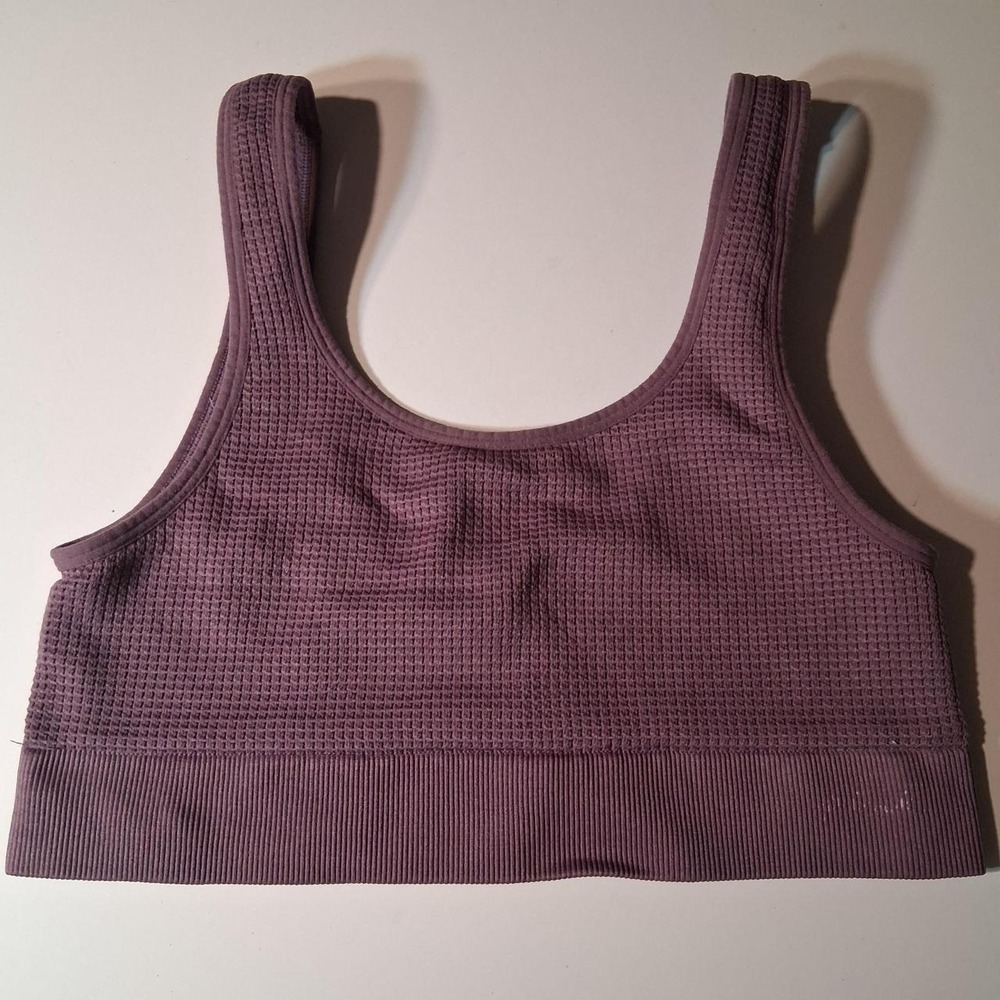 Womens Victoria's Secret PINK purple waffle knit sports bra